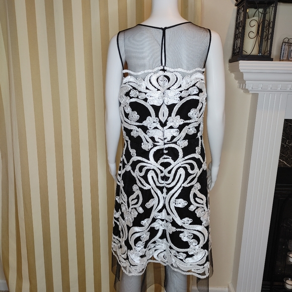 JULIA JORDAN EMBROIDERED ILLUSION COCKTAIL DRESS 12 - Picture 6 of 9